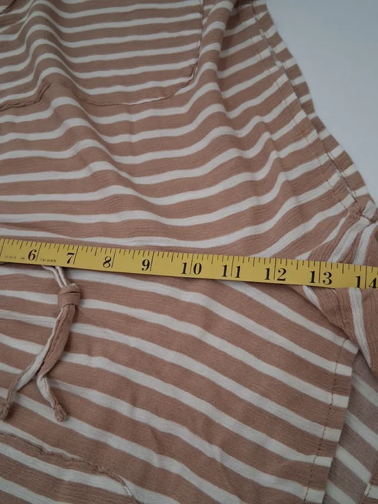 No Boundaries Tan and White Striped High Waist Drawstring Shorts Size XXL - Picture 8 of 9